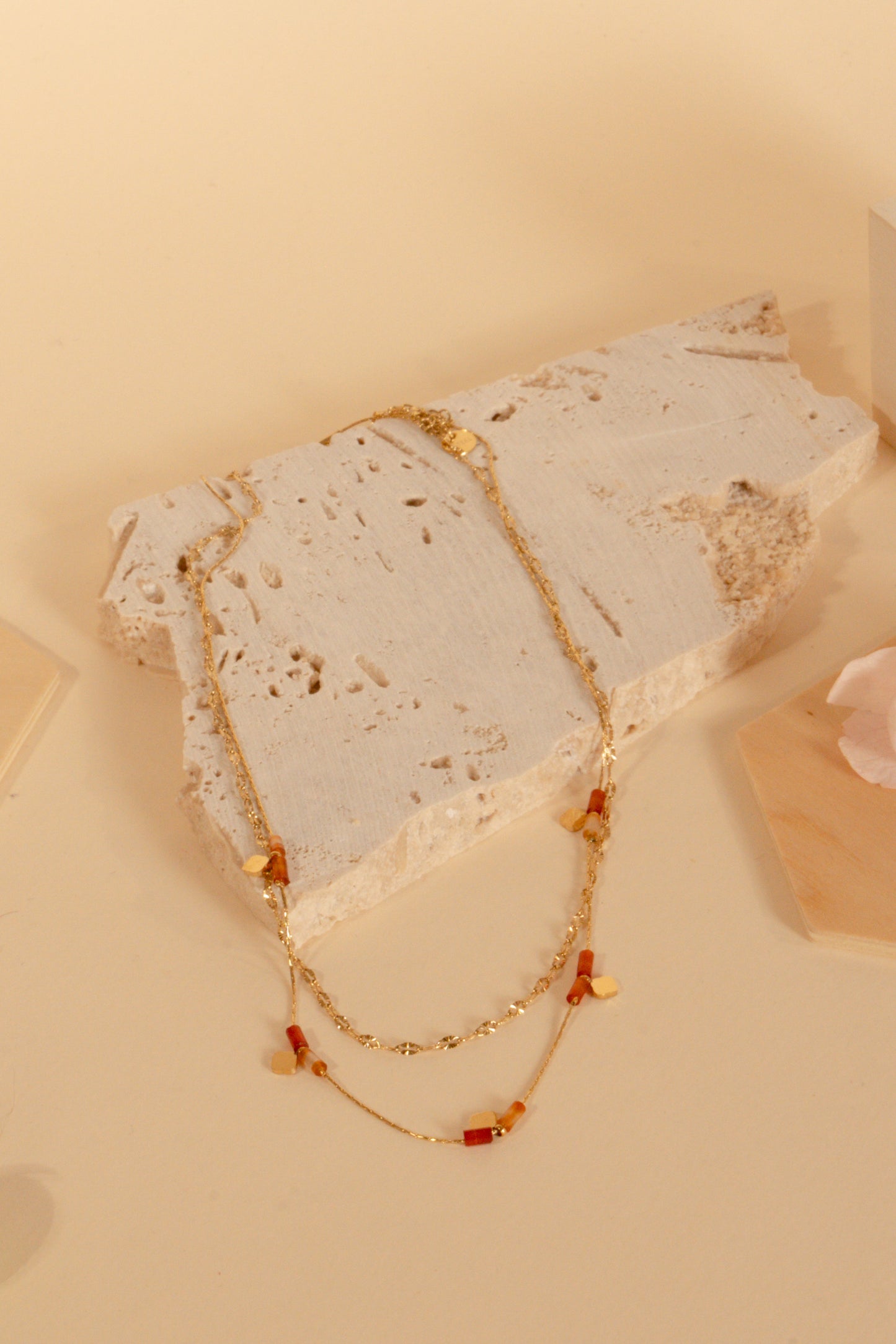 Luz pearls and square necklace