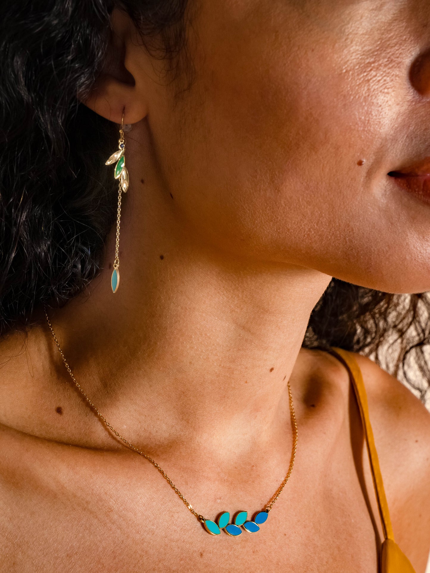 MAE leaf colored earring