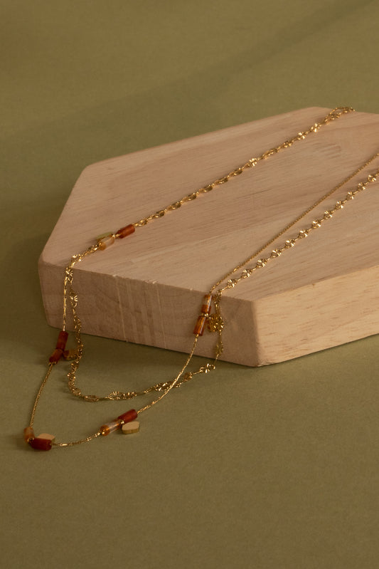 Luz pearls and square necklace