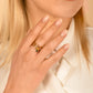 Multi-chaînes ring with stone heart ayo