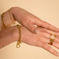 Multi-chaînes ring with stone heart ayo
