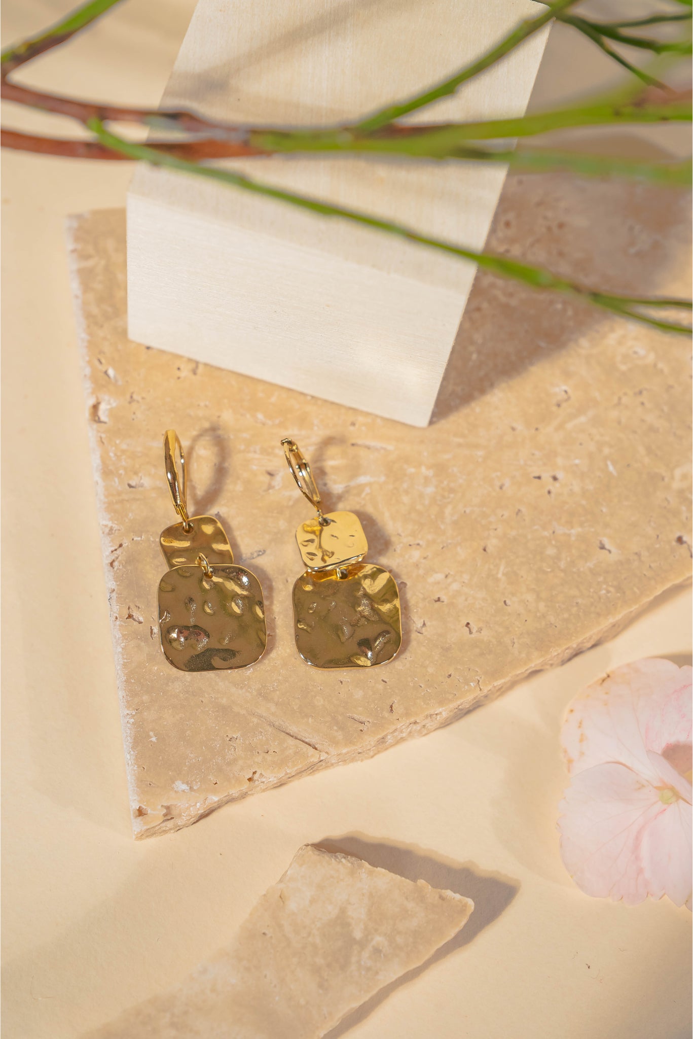 Zahra's hammered square earrings